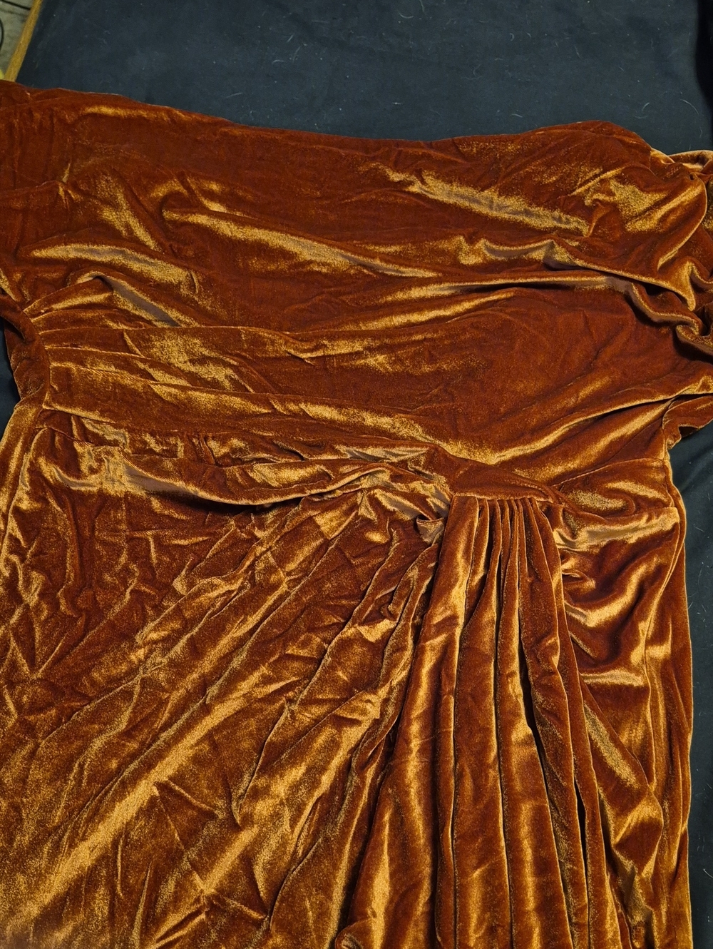 Azazie Burnt Orange Velvet Bridesmaid/Wedding Dress
